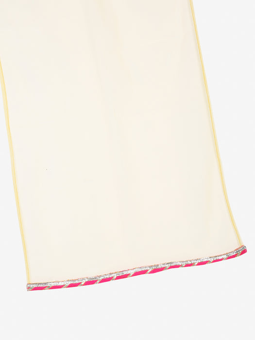 Magenta sharara and kurta with intricate print and a dupatta