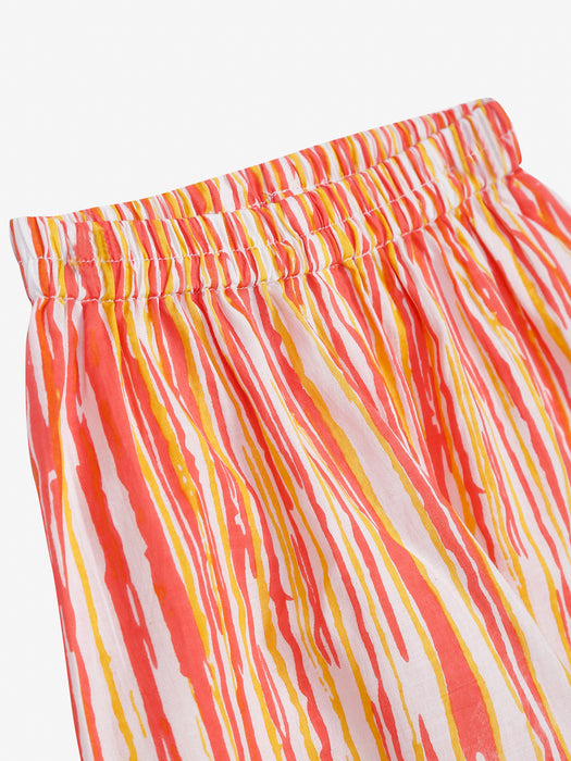 Pure cotton peach stripes night suit for kids
