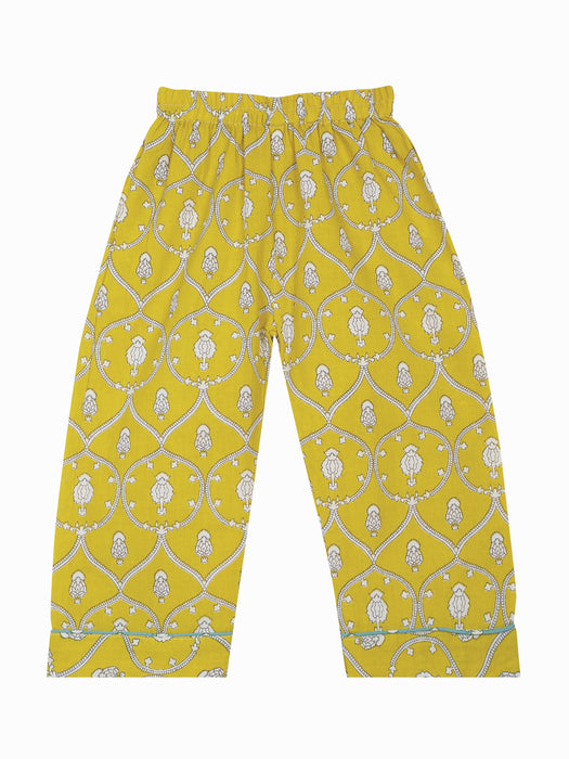 Pure Cotton Mustard Night Suit for Kids