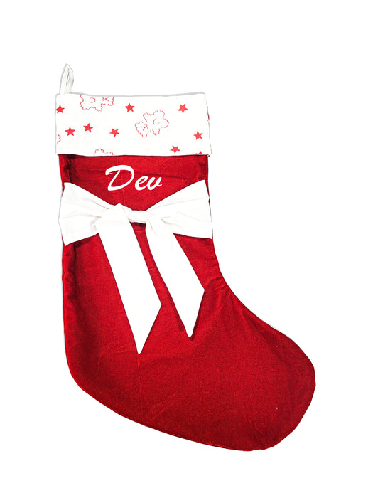 RED GLANCE WITH BOW STOCKING