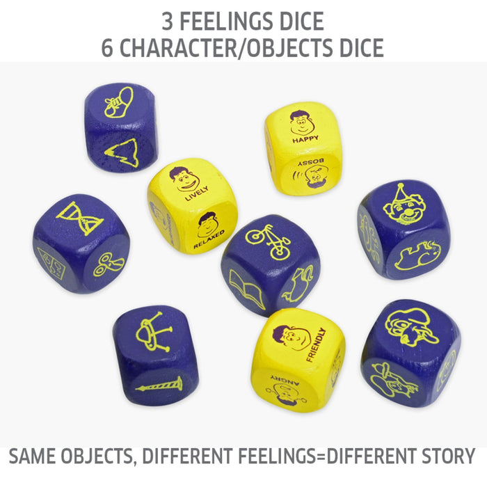 Rolling Tales - Story Telling Wooden Dice Cubes
