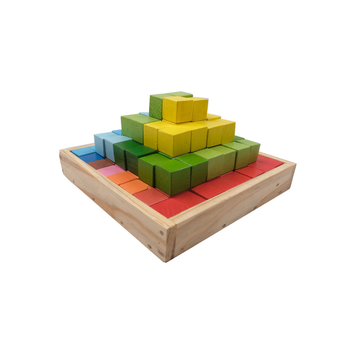 Wooden building block set of 120 pieces