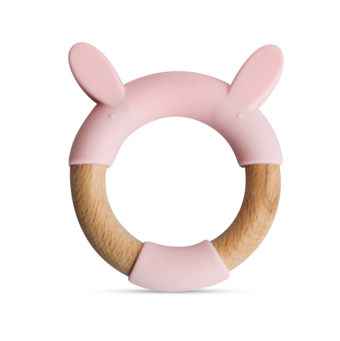 Little Rawr Wood + Silicone Teether Ring - Rabbit