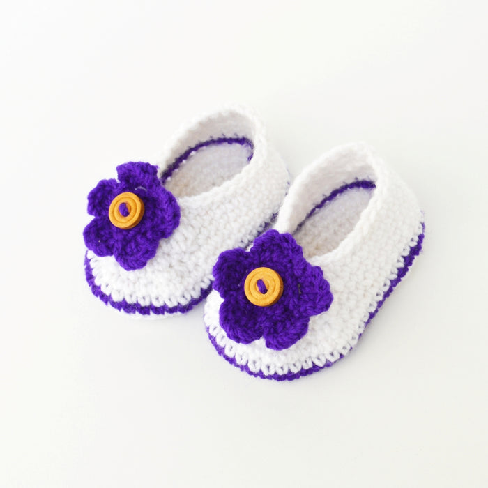 Crochet Baby Booties Woolen Booties-White-15