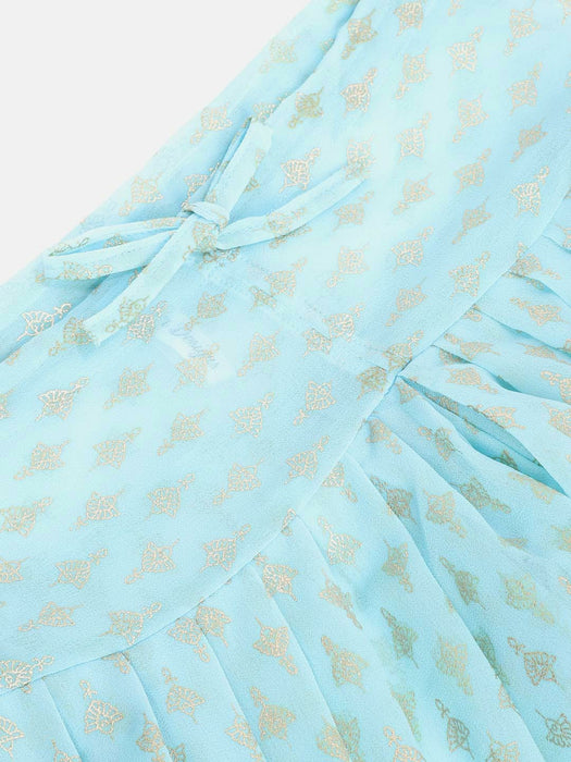 Magenta Kurta with lace details and foil printed salwar