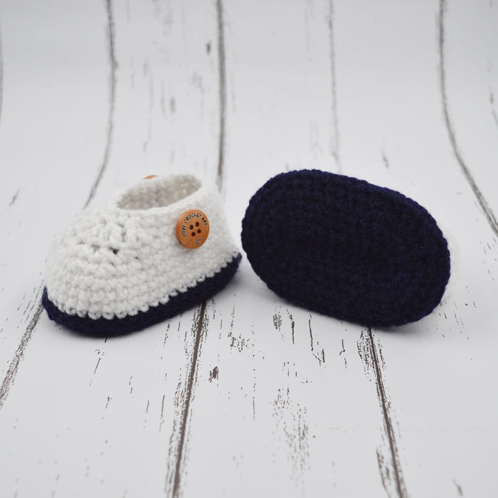 Crochet Baby Booties Woolen Booties-Blue-4