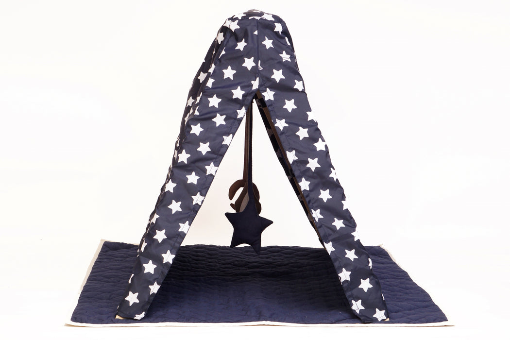 CuddlyCoo Wooden PlayGym with Mini Tent - Blue Star