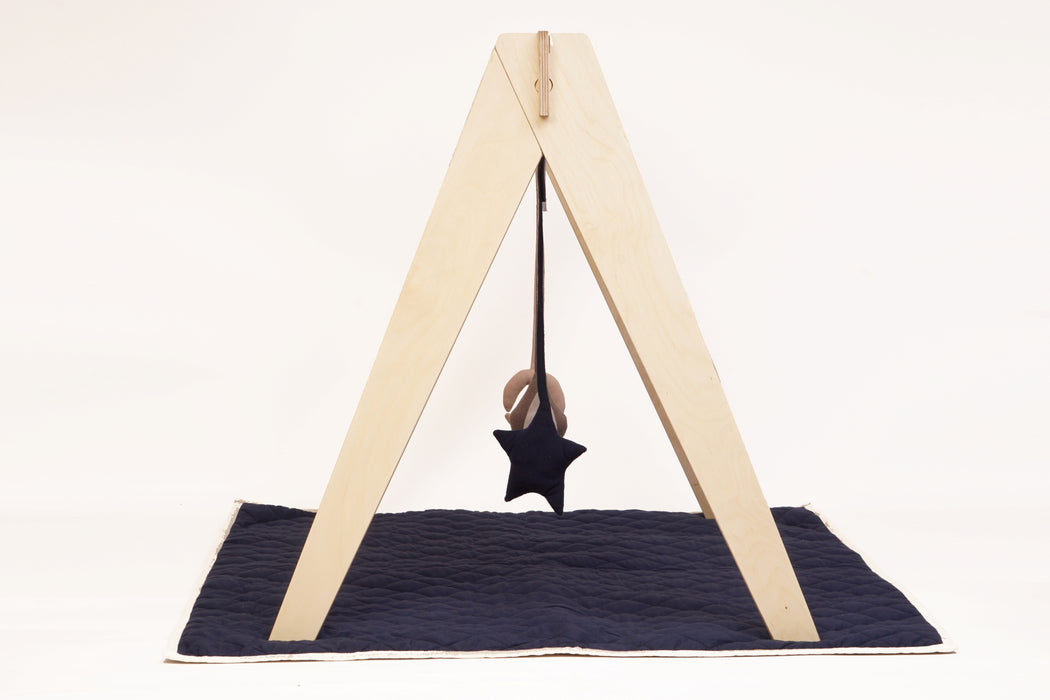 CuddlyCoo Wooden PlayGym with Mini Tent - Blue Star