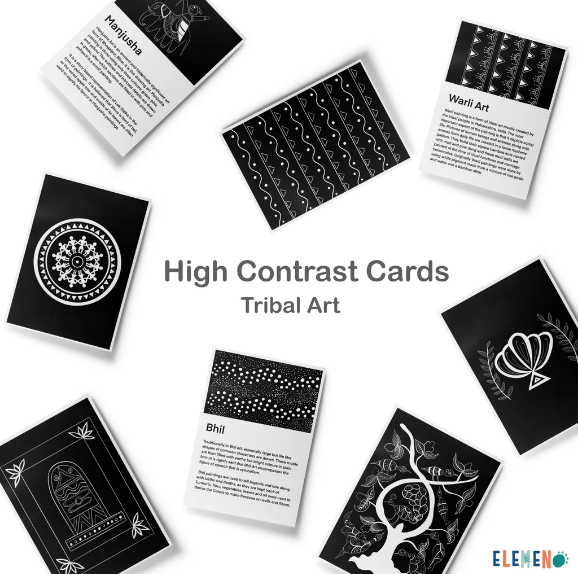 New Born Flash Cards: High Contrast Cards | Tribal Art Patterns of India