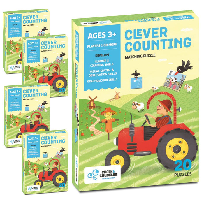 Clever Counting - Preschooler, Self Correcting Matching Numbers Puzzle (Pack Of 5)