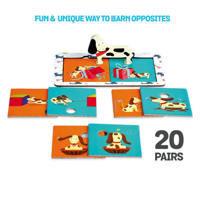 Clever Dog - Fun Opposites Puzzle, Self Correcting Matching Puzzle for Preschooler (Pack Of 5)