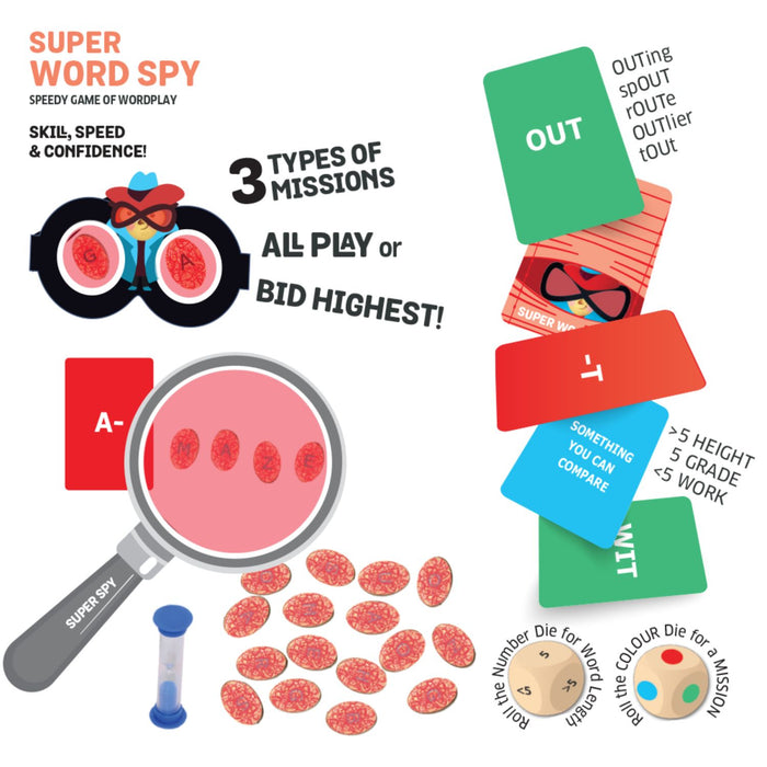 Super Word Spy - Speedy Card Game Of Word Play