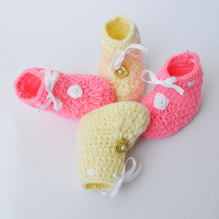 Crochet Baby Booties Set of 2-4