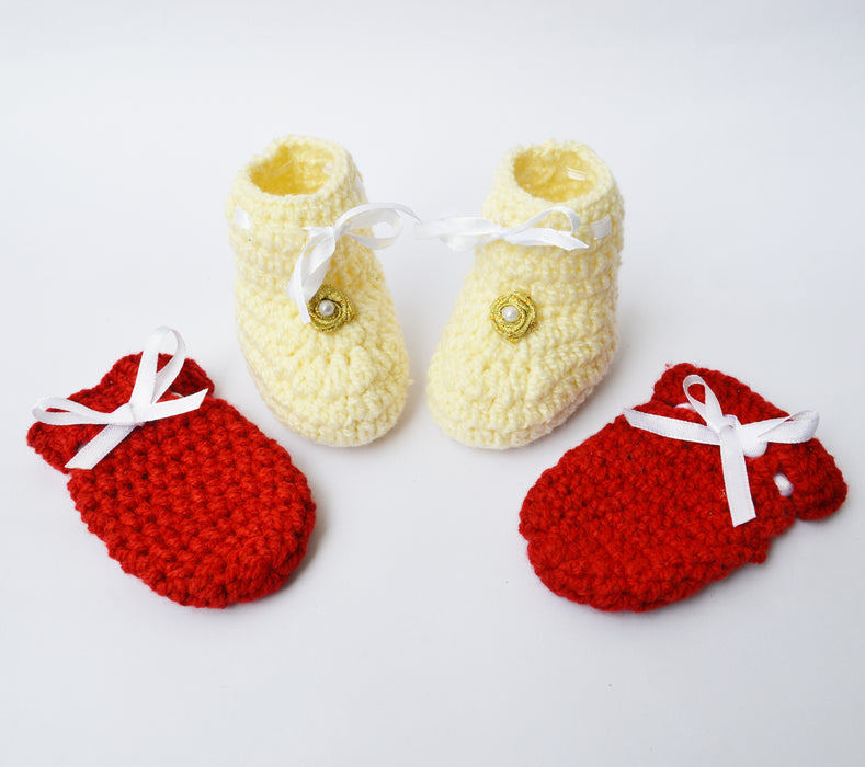 Crochet Booties and Mittens combo-1