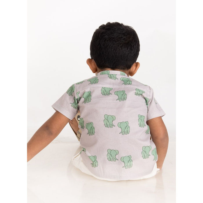 Kristoff Elephant Print Shirt - Lavender