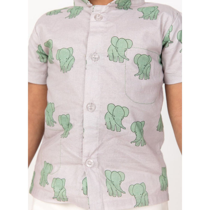 Kristoff Elephant Print Shirt - Lavender