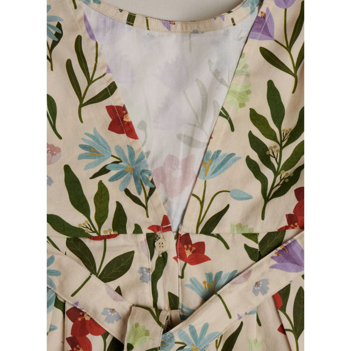 Nancy Floral Print Dress - Cream