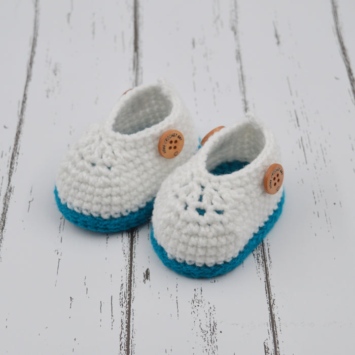 Crochet Baby Booties Woolen Booties-Firozi