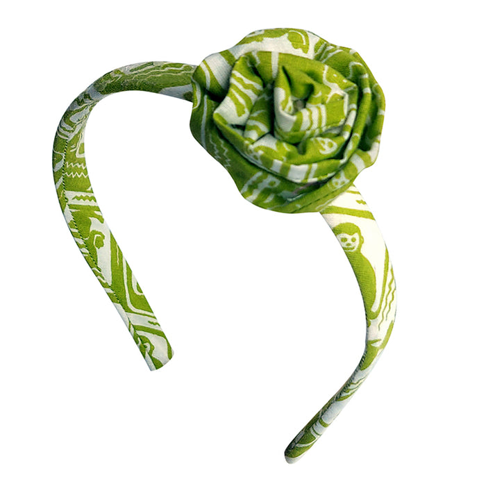 Fabric Flower Hairband - Green