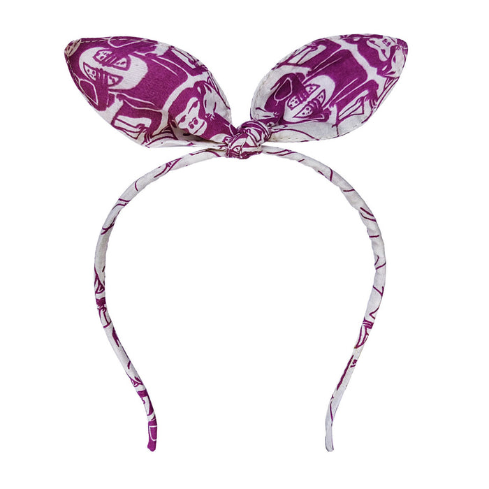 Fabric Bunny Hairband - Purple
