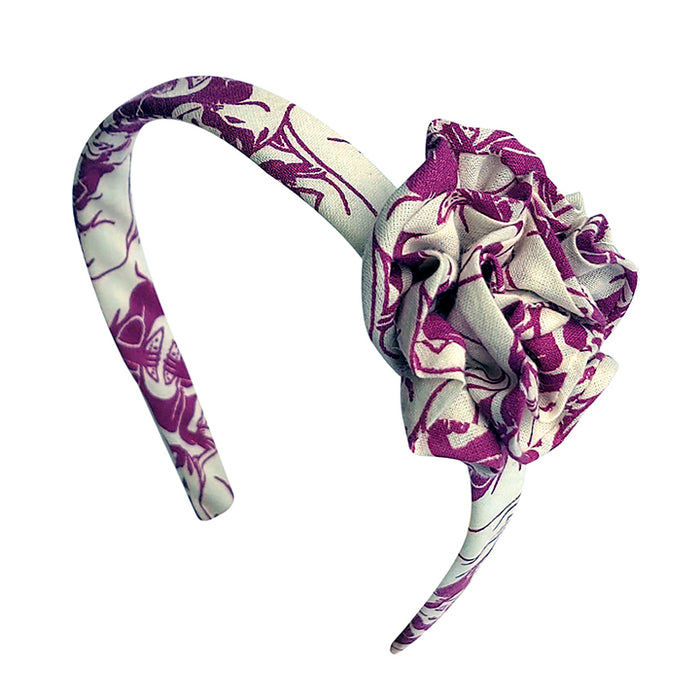 Fabric Flower Hairband - Purple