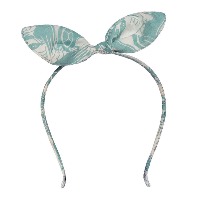 Fabric Bunny Hairband - Sea Green
