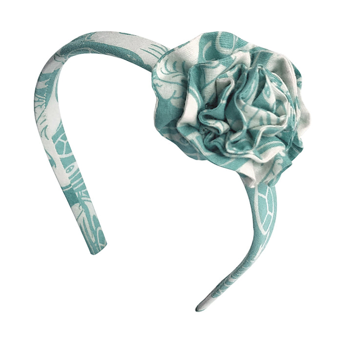 Fabric Flower Hairband - Sea Green
