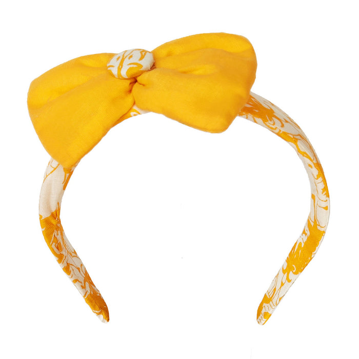 Fabric Bow Hairband - Yellow