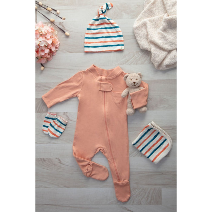 Baby Shower Gift Set - Coral Blush And Stripe Hype