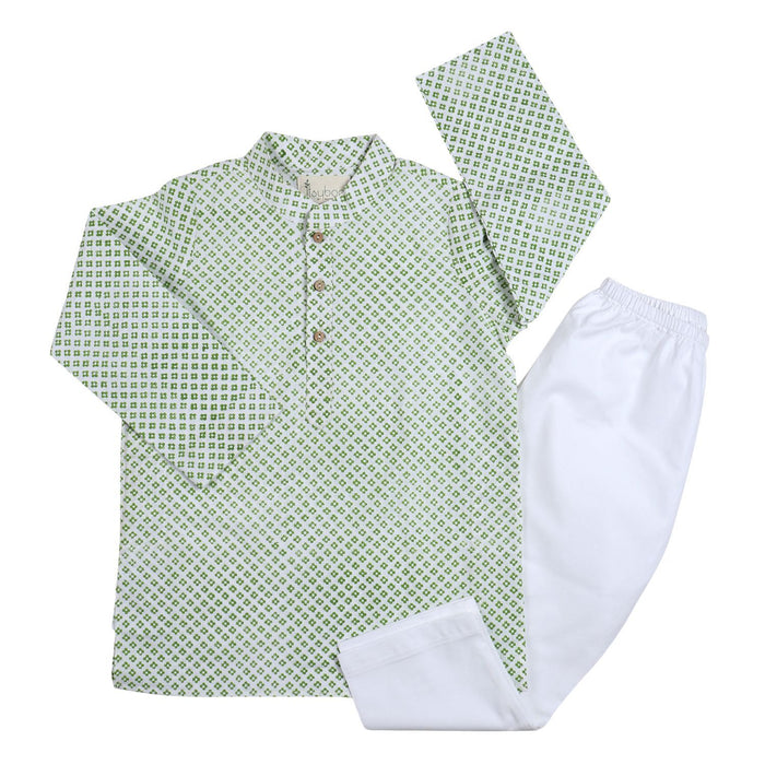 Kurta Pajama Set - Green Block