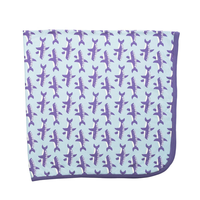 Whale Swaddle Blanket - Orchid