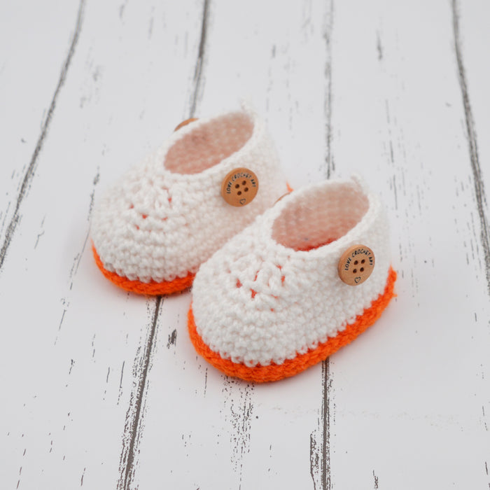Crochet Baby Booties Woolen Booties-Orange