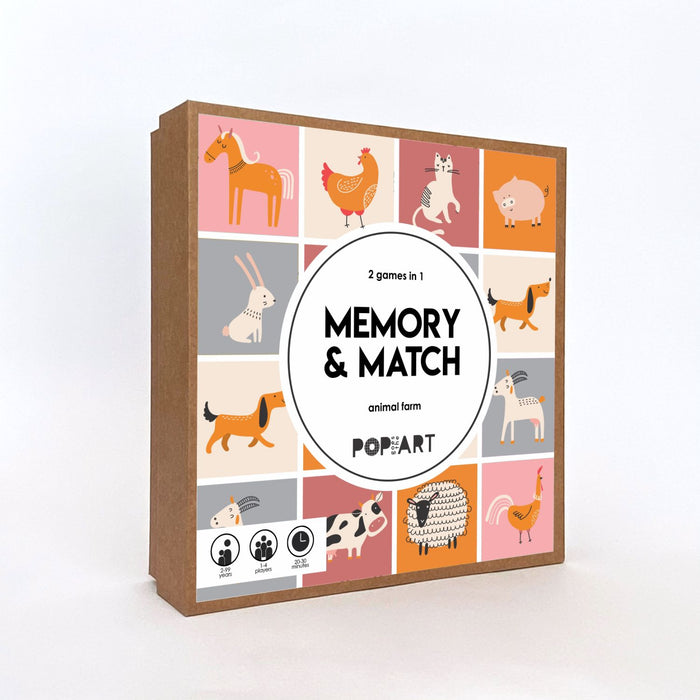 Memory And Match Game - Farm Animale