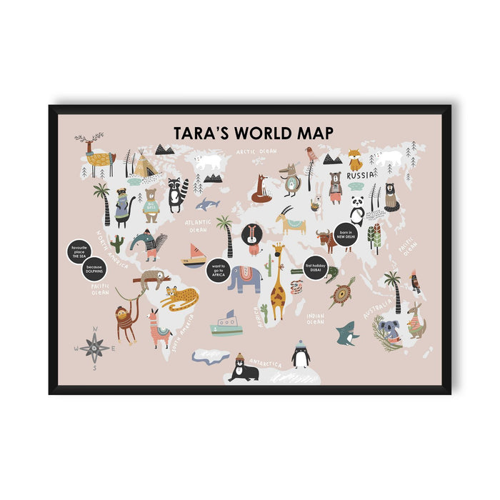 Wall Frame - My World Map (Personalized)