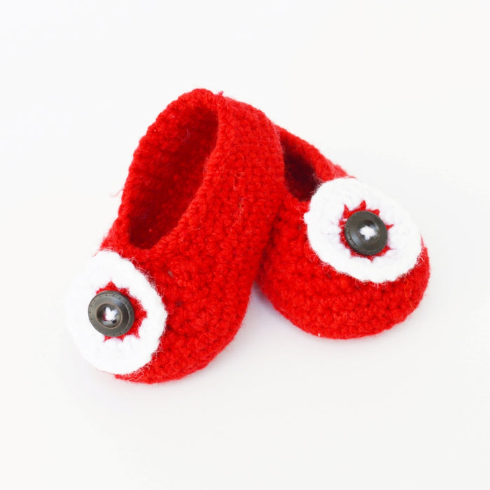Crochet Baby Booties Woolen Booties-Red-4