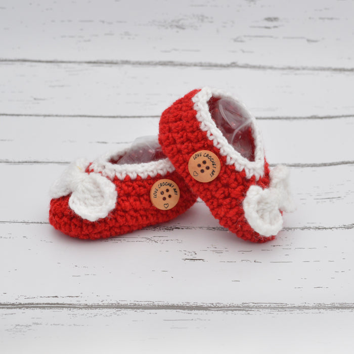 Crochet Baby Booties Woolen Booties-Red-7