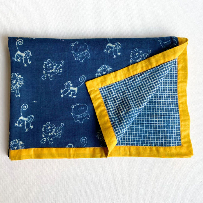 Organic Gift Set - Blanket + Mustard Seed Pillow + Maracas - Zoo