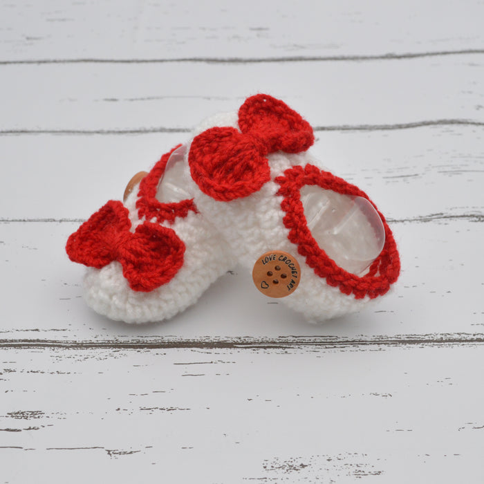 Crochet Baby Booties Woolen Booties-White-21