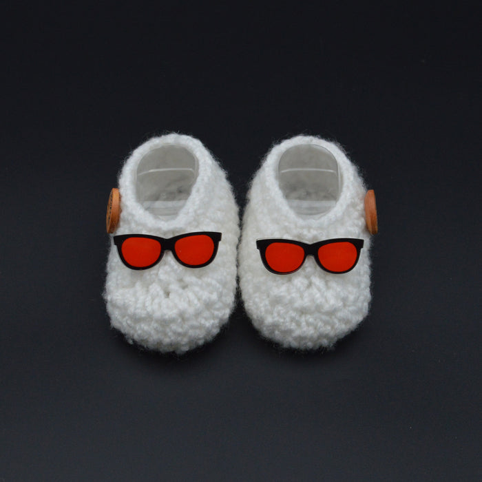 Crochet Baby Booties Woolen Booties-White-22