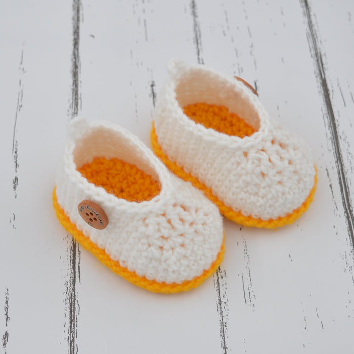 Crochet Baby Booties Woolen Booties-Yellow-3